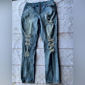 Rue21 Light Blue Distressed Skinny Jeans Size 6